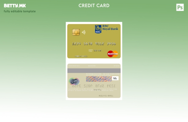 Модерен стил Шаблон за мастер картички на Тринидад и Тобаго RBC Royal Bank